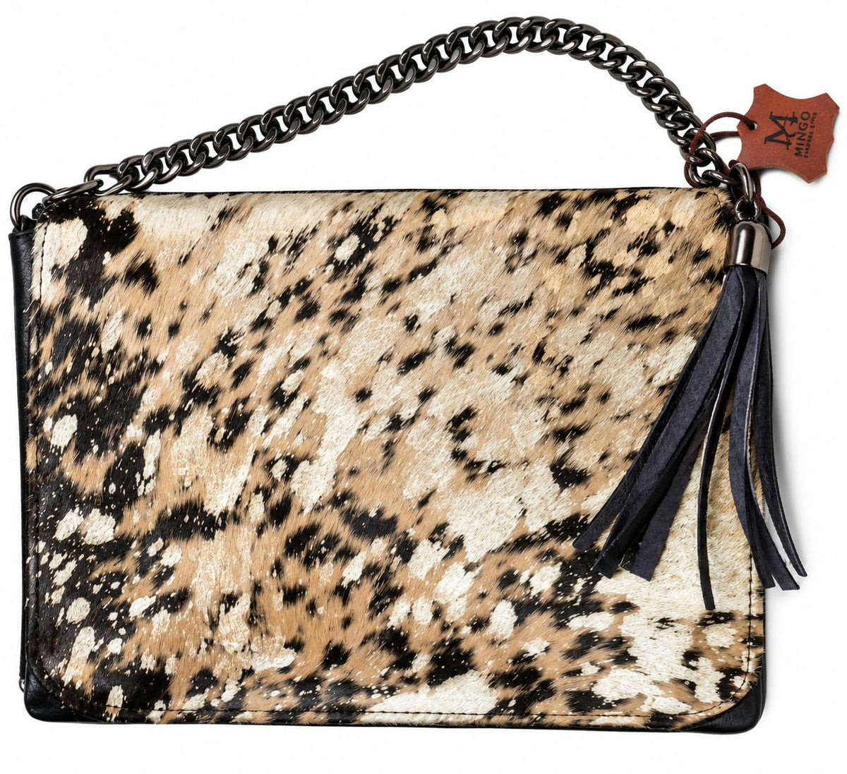 BOLSO MODELO ESPAÑA CON TAPA DE VACA LAMINADO