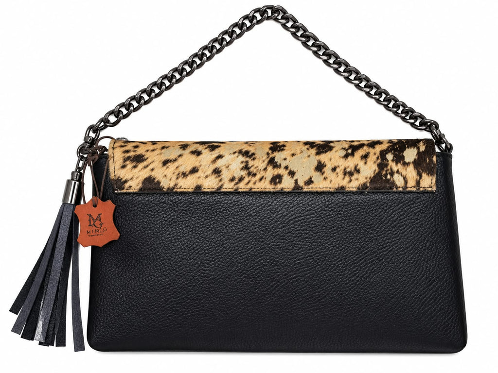 BOLSO MODELO ESPAÑA CON TAPA DE VACA LAMINADO