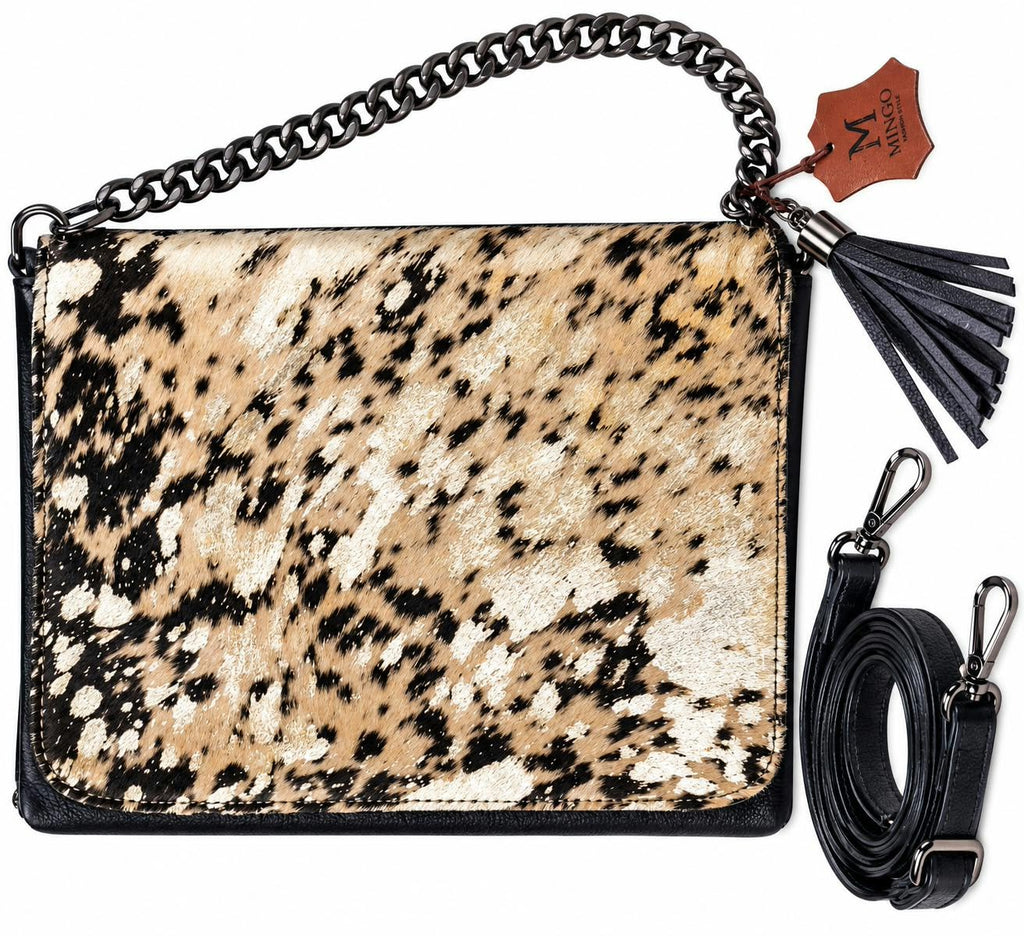 BOLSO MODELO ESPAÑA CON TAPA DE VACA LAMINADO