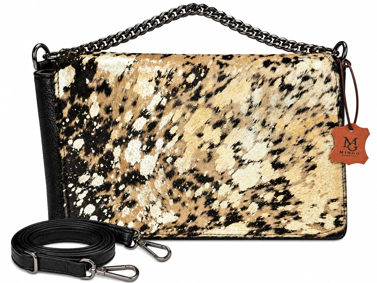 BOLSO MODELO ESPAÑA CON TAPA DE VACA LAMINADO